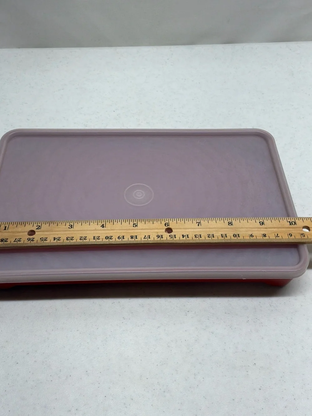 Vintage Tupperware Deli Meat Keeper Paprika Red with Lid Made in USA Drain